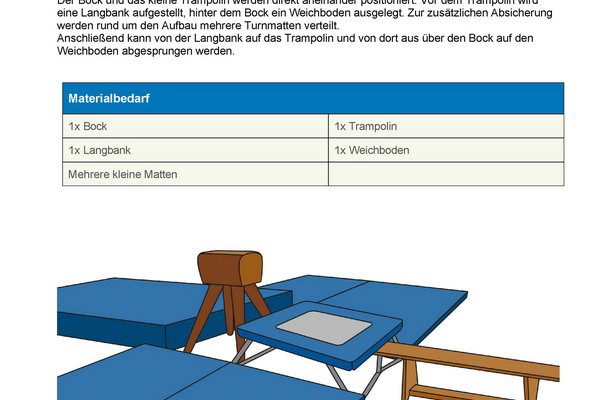 Trampolinsprung über den Bock